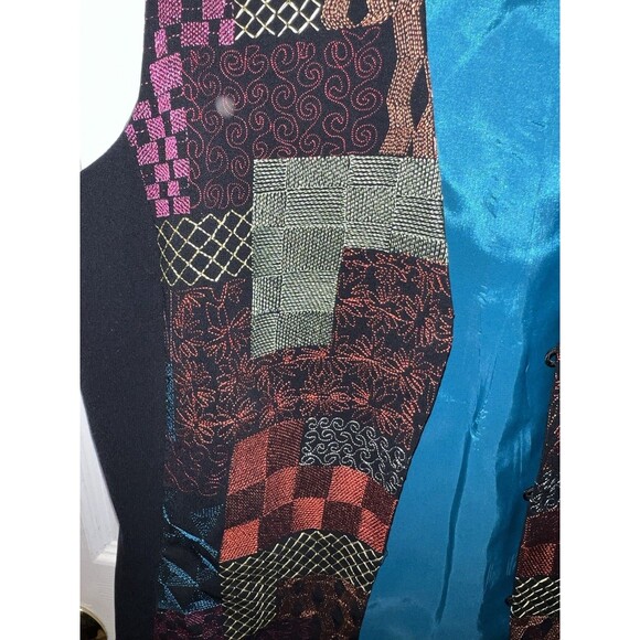 Chicos Embroidered Patchwork Vest Womens 0 Sz S 4-6 Artsy Boho Hippie Festival - Picture 3 of 7